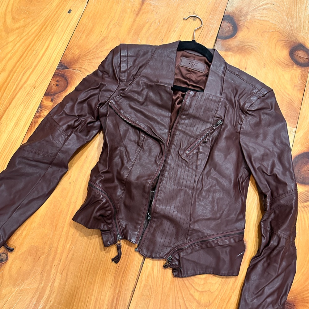 Blank NYC burgundy Leather Jacket